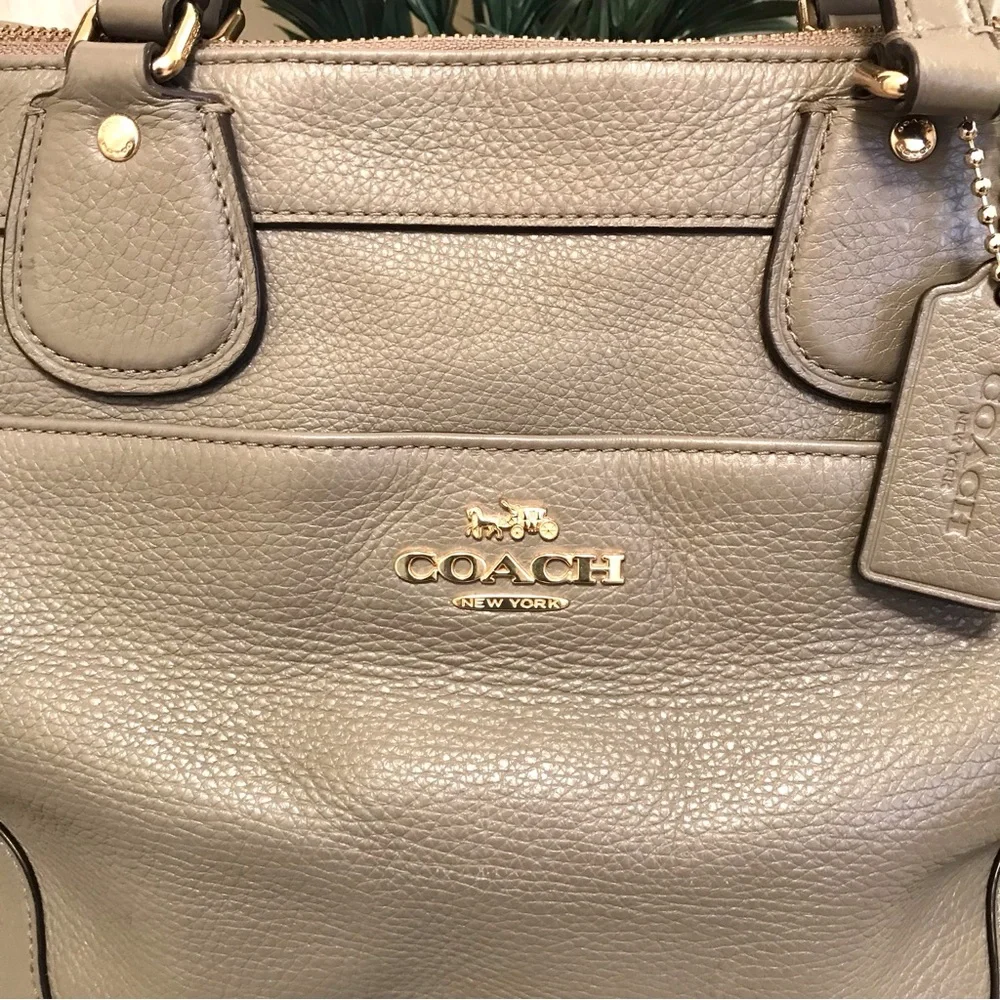 Coach Mickie Satchel Taupe Gray